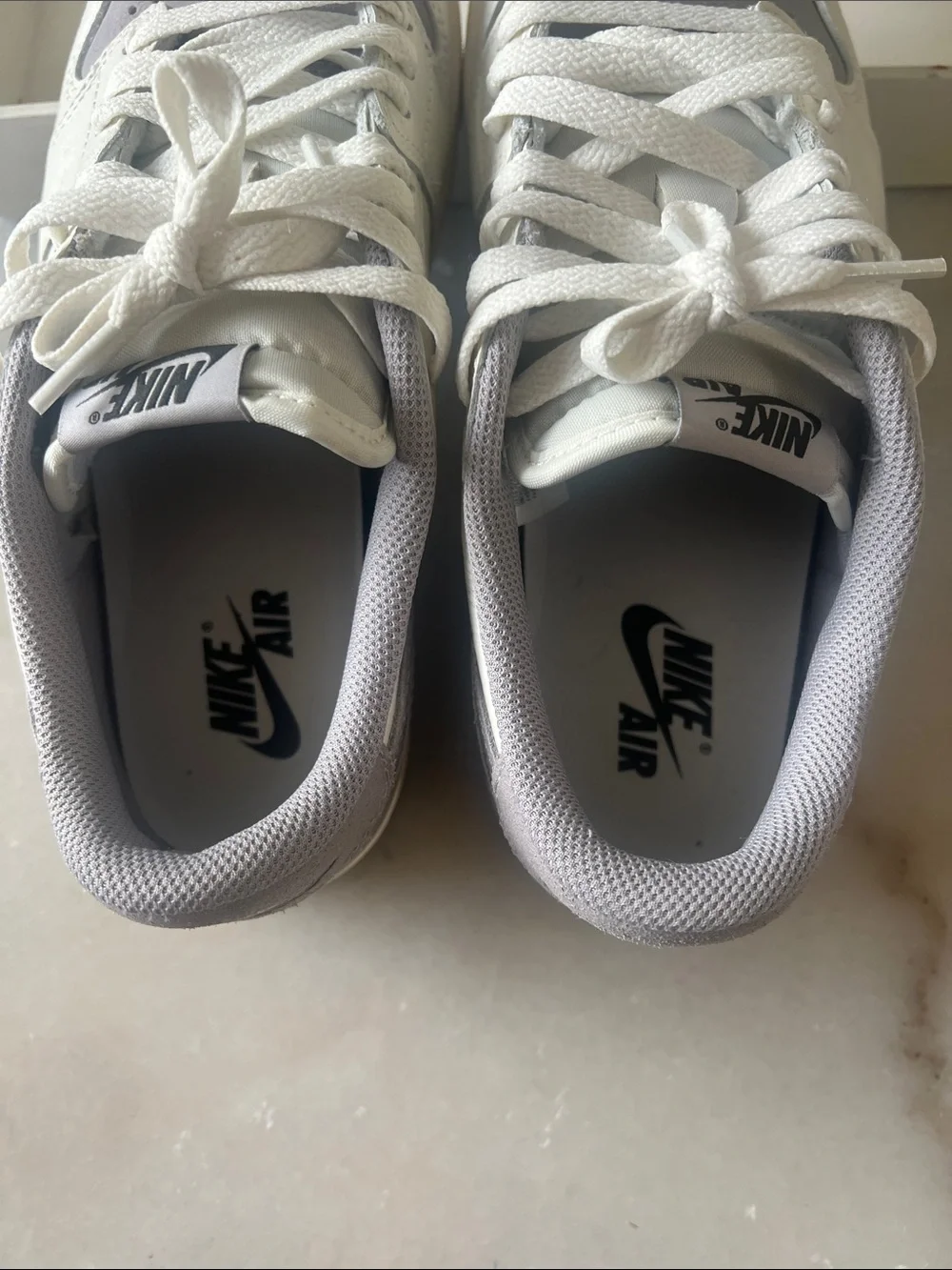 Jordan 1 OG Low Men’s Low-Top Sneakers in White and Gray